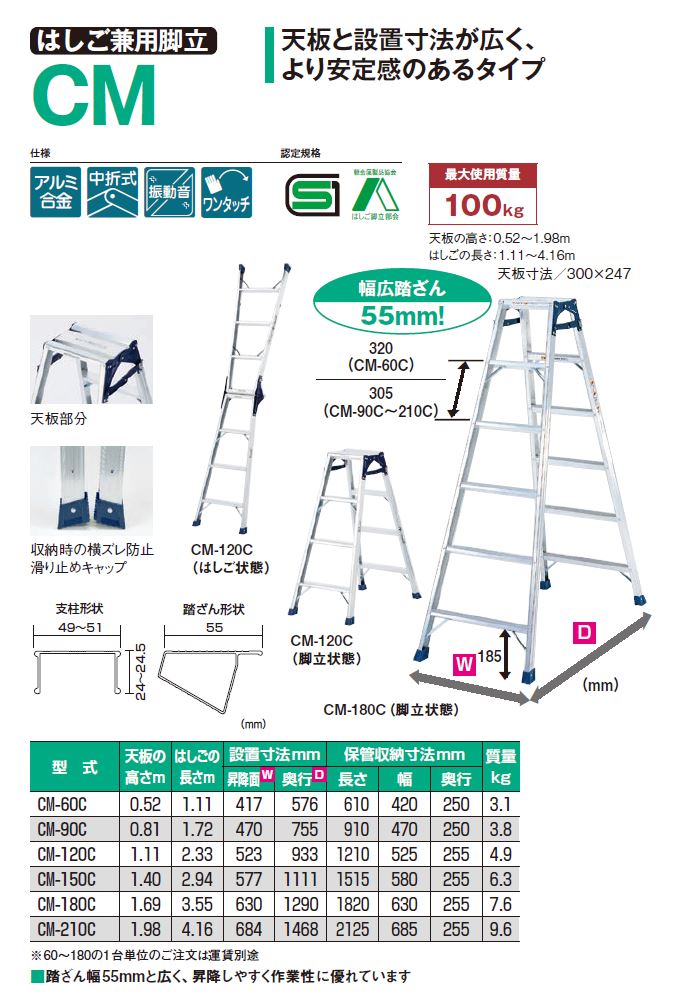 斎藤商事ピカコーポレイション はしご兼用脚立 K-60D 2尺 2段