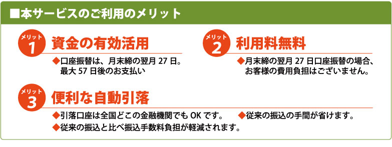 本サービスのご利用のメリット